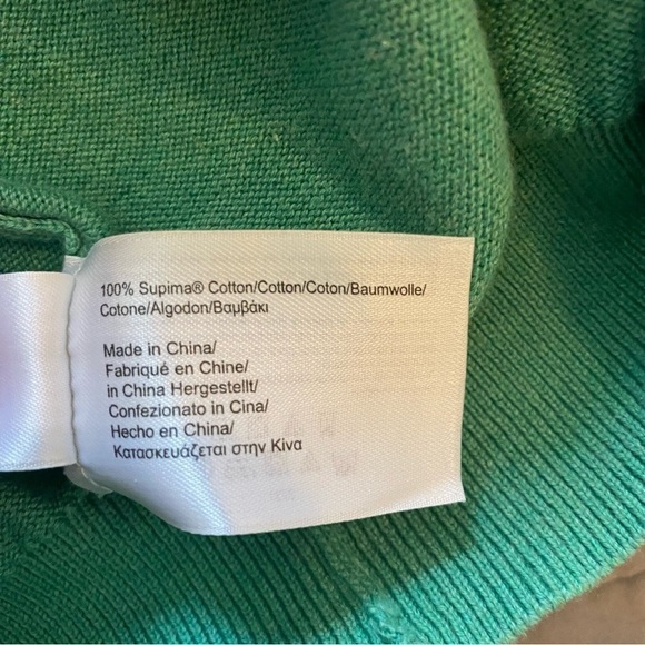 Men's Brooks Brothers V Neck 100% Supima Cotton Green Size Large - Picture 6 of 7